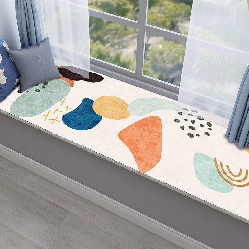 阳台垫四季通用简约榻榻米垫子北欧风防滑卧室窗台垫可定制 五彩斑斓