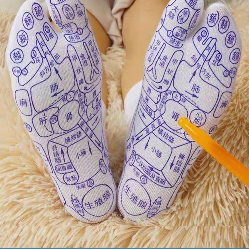 束曼足底保健养生袜子足底反射区足部足疗脚底按摩袜子纯养生棉质男女