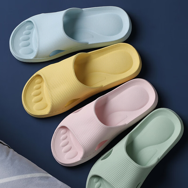 小白丫凉拖鞋女士夏季新款居家用浴室防滑防臭情侣室内软底拖鞋男外穿 Y8墨绿色43-44适合42-43的脚码