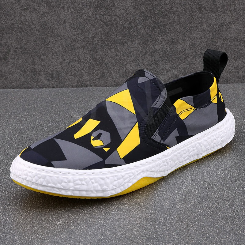 DQY DFD DRS帕达索 新款韩版迷彩帆布懒人鞋GD8831新款男鞋 GD8831黑黄色 39