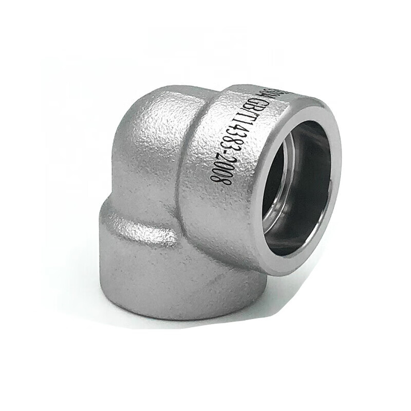 德骊嘉304不锈钢承插焊弯头耐210kg高压管件3000lb锻造90度直角sw接头