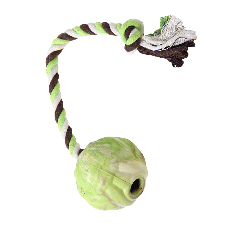 宜特（EETOYS）狗狗玩具磨牙耐咬潔齒棉繩互動球橡膠訓練寵物玩具 繩結(jié)圓球 小號