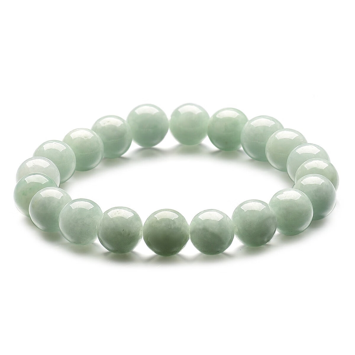 牧思天然缅甸翡翠a货玉珠手链女款 佛珠手串玉石冰种翡翠圆珠手链手串