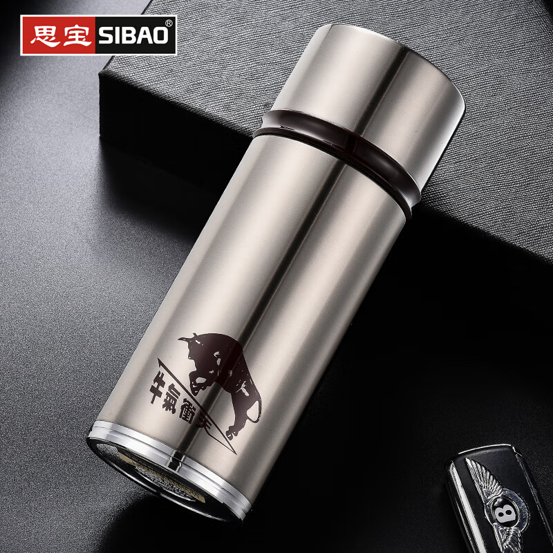 思宝保温杯304不锈钢泡茶杯子男女士学生水杯车载便携带滤网茶杯思源