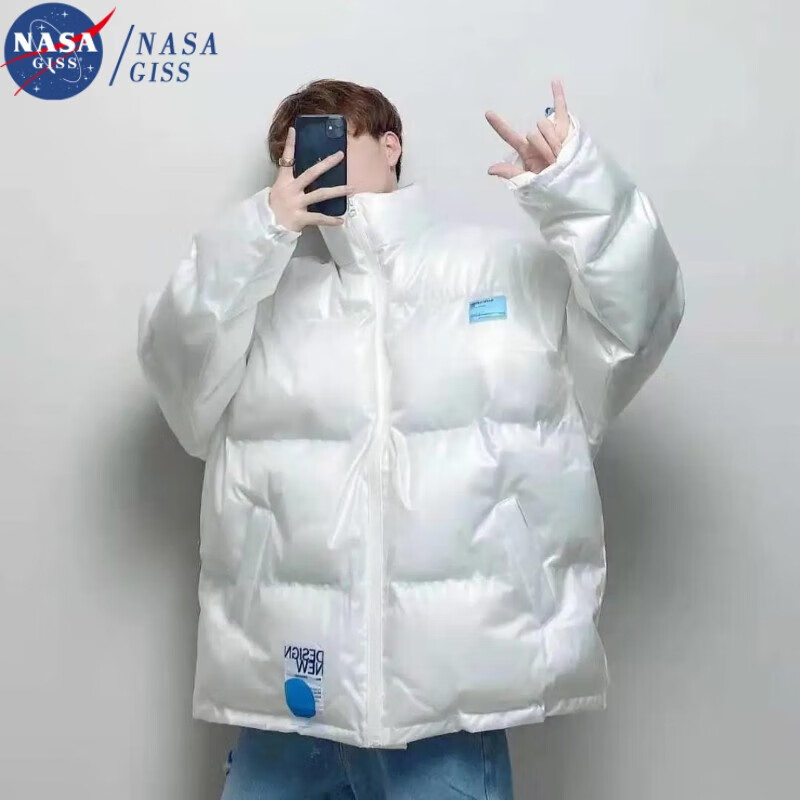 nasa羽绒服男秋冬季宽松pvc双层透明立领oversi外套男易穿搭联名潮牌