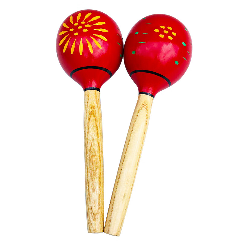 orff沙球奥尔夫打击乐器教学用红色刻花黑色刻花沙锤orff 红色特大号
