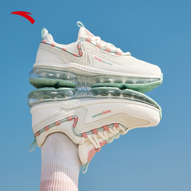 安踏气垫跑鞋女鞋运动鞋2022秋季全掌气垫休闲鞋轻便跑步鞋子