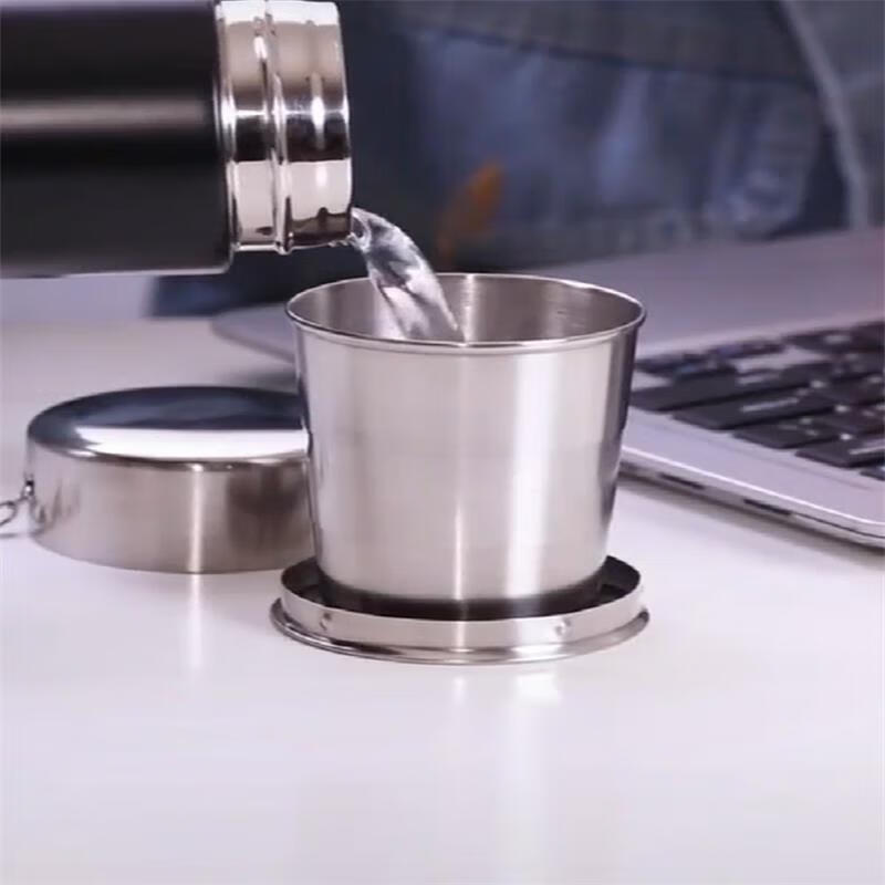 折叠杯旅行神器不锈钢折叠杯子户外便携伸缩口杯压缩水杯可装沸水