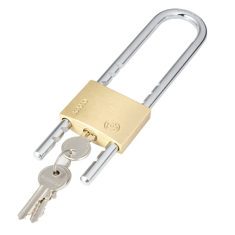 梅花（BLOSSOM）铜挂锁 双开u型锁 防水防锈长梁门锁 车厢柜门锁XL0150