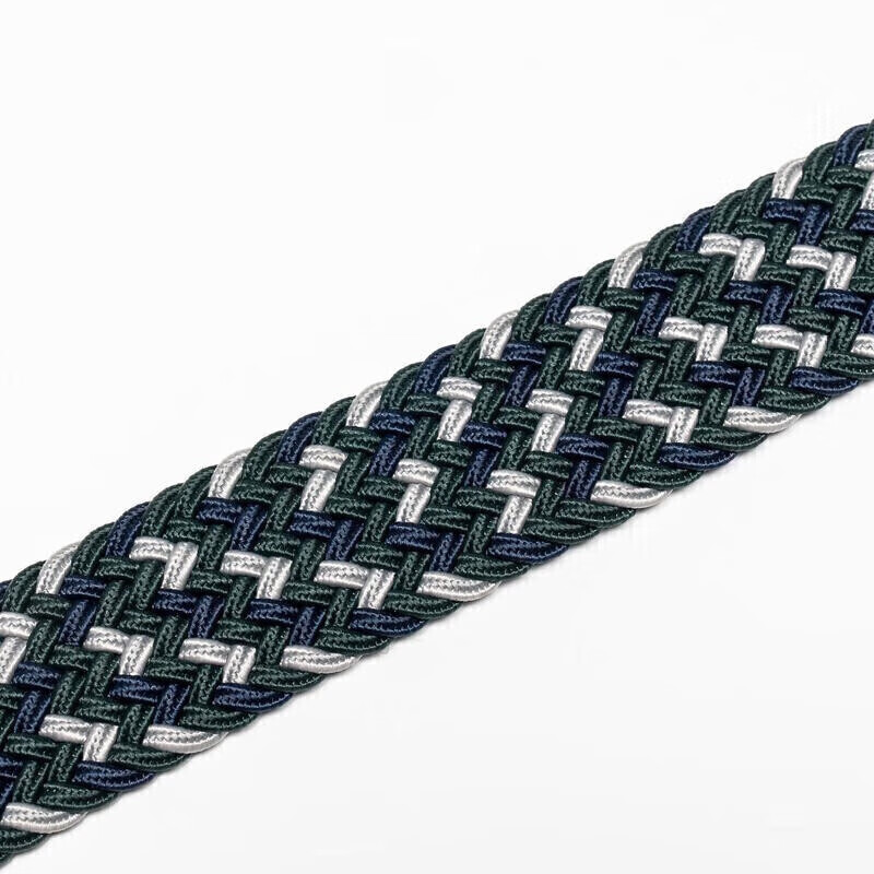 迪卡侬帆布腰带编织弹力皮带休闲简约经典黑色新108-135cm-4492896