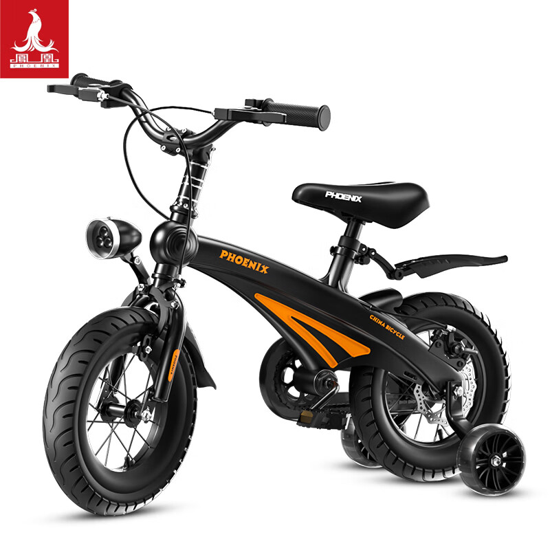 凤凰（Phoenix）凤凰Phoenix镁合金儿童自行车3-10岁小学生单车男女款14寸黑色
