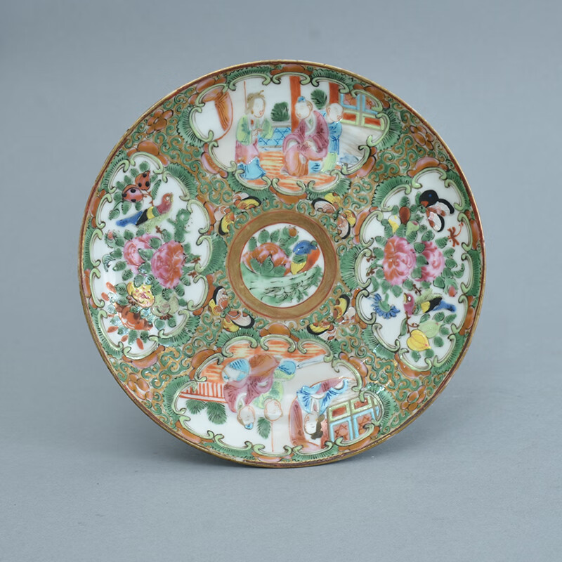 【包老带证书能典当44】广彩描金开窗人物故事花鸟纹盘(二)