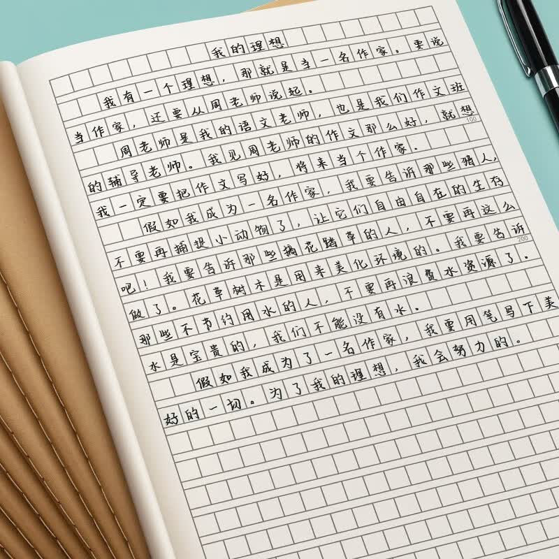 汉状元英语本16k小学生作业本3-6年级初中高中软抄缝线笔记本子全套牛皮纸加厚练习本 【5本装】语文本