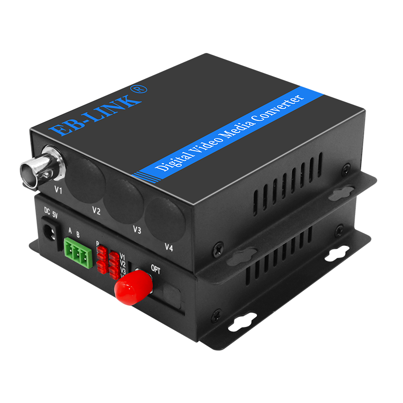 EB-LINK 工程級8路視頻+485反向數據數字模擬高清監控視頻單模光端機 1路視頻光端機 純視頻