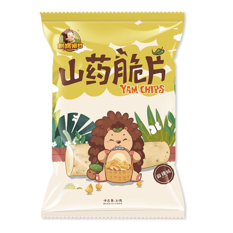 刺猬阿甘山药脆片薄片宿舍追剧解馋办公室下午茶休闲零食独立小包装31g*10 香葱4+番茄3+麻辣3共 10包*1箱