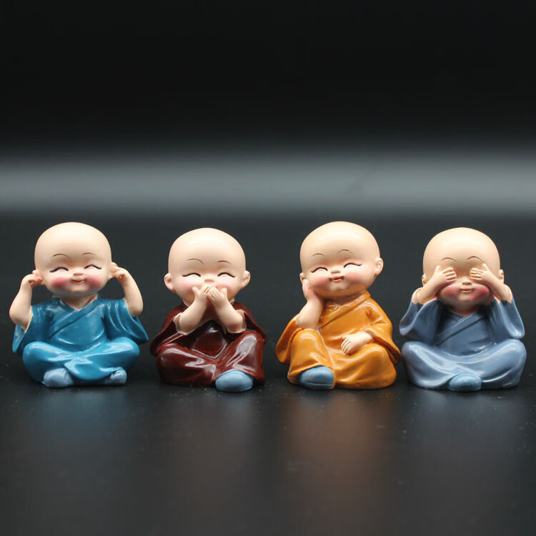 周末岛禅意小沙弥佛系和尚摆件客厅办公室卧室家居装饰品工艺品摆设