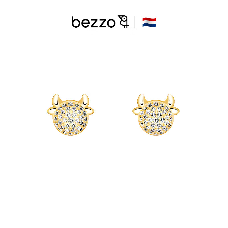 bezzo荷兰原创设计s925银本命年生肖牛耳钉女款小众新款简约个性气质
