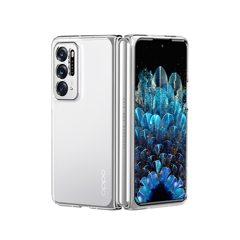 依斯卡适用oppo findn手机壳 Find N手机保护套 折叠屏5g全包防摔超薄透明保护套简约男女款硬壳 JK129白