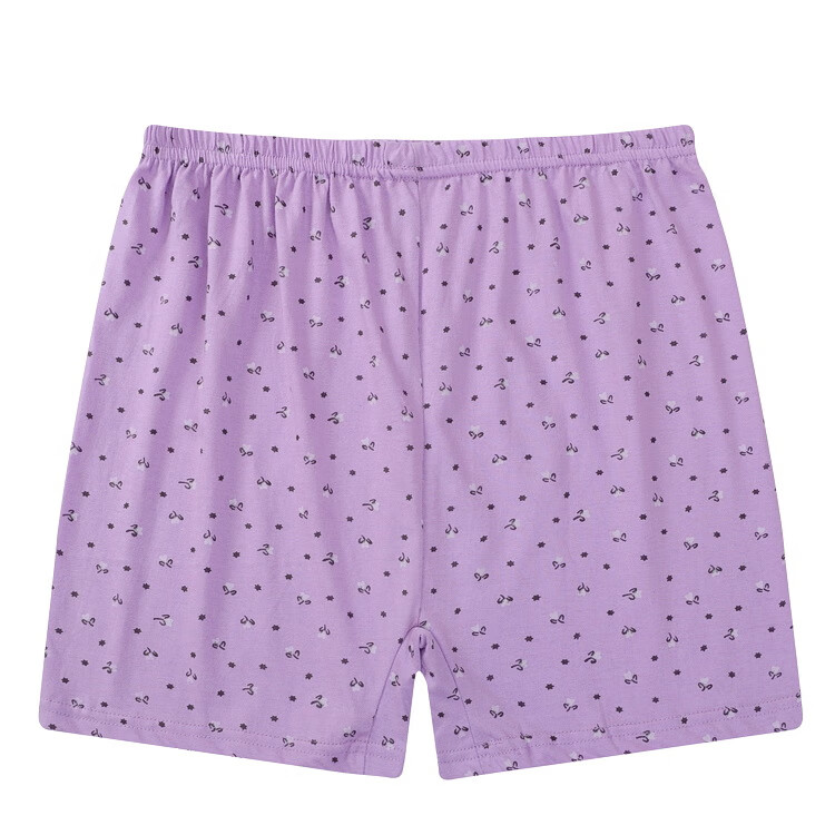 中老年人全棉内裤 纯棉女大码短裤 紫色印花 120码