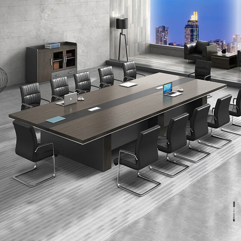 提居简约现代开会办公家具会议桌长桌圆角长方形培训桌会议室桌椅