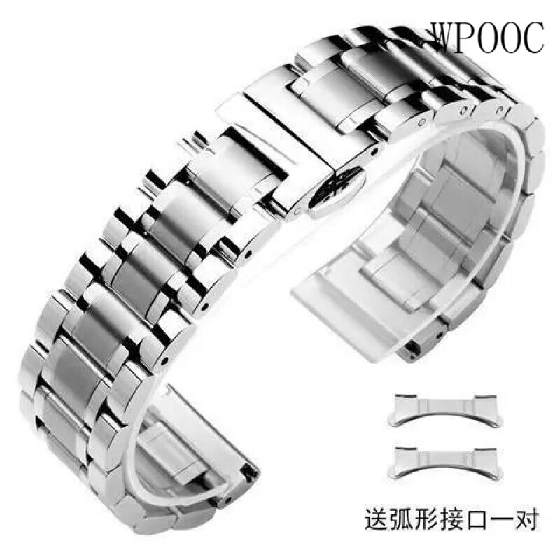 wpooc泰格豪雅表带钢带原装男女款精钢不锈钢表链蝴蝶扣表带机械表