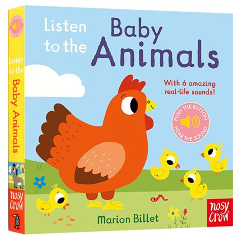 预售 英文原版 listen to the baby animals 纸板触摸发声书 听动物