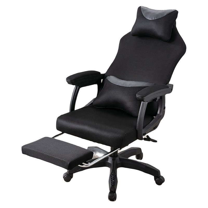 椅品汇 人体工学电脑椅 会议办公椅 电竞座椅 老板靠背椅可躺 家用学生学习椅子 [二代135°可躺]黑色+脚托