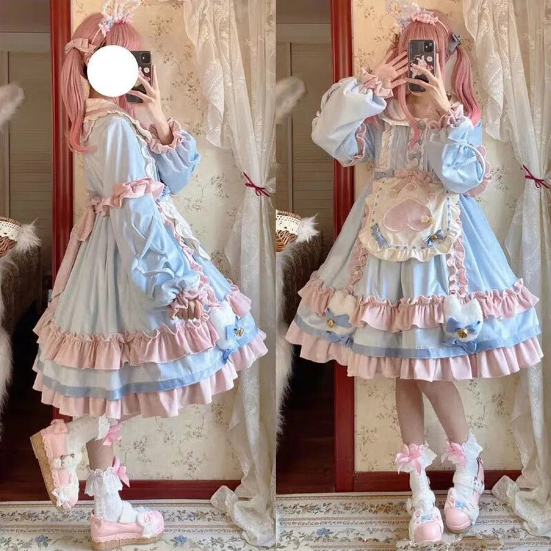 唐努乌(tang nu wu)洛丽塔学生可爱学院风lolita连衣裙软妹猫爪连衣裙