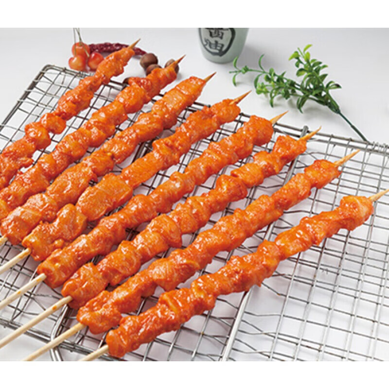 虎钢馋大肉串20串鸡肉串油炸小吃碳烤烧烤铁板调理半成品食材炸串串