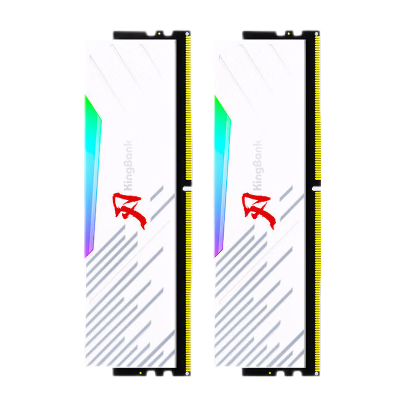 KINGBANK 金百达 DDR5内存 白刃RGB灯条 6000/6800高频内存 电竞神光同步灯条 刃64G(32G