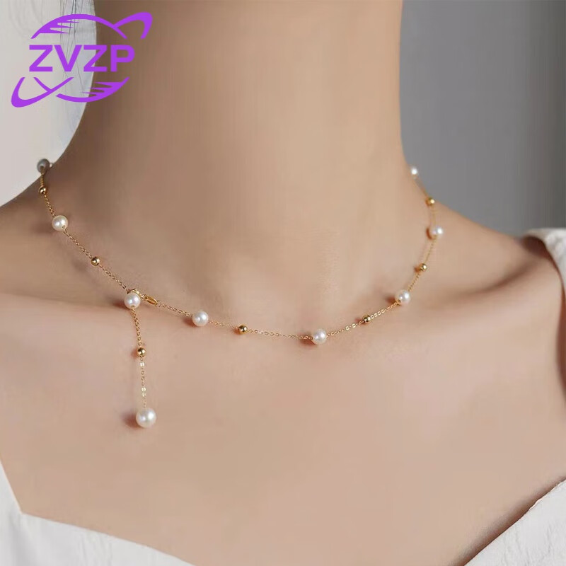 zvzp轻奢珠宝品牌彩金满天星珍珠项链女一款多戴6.