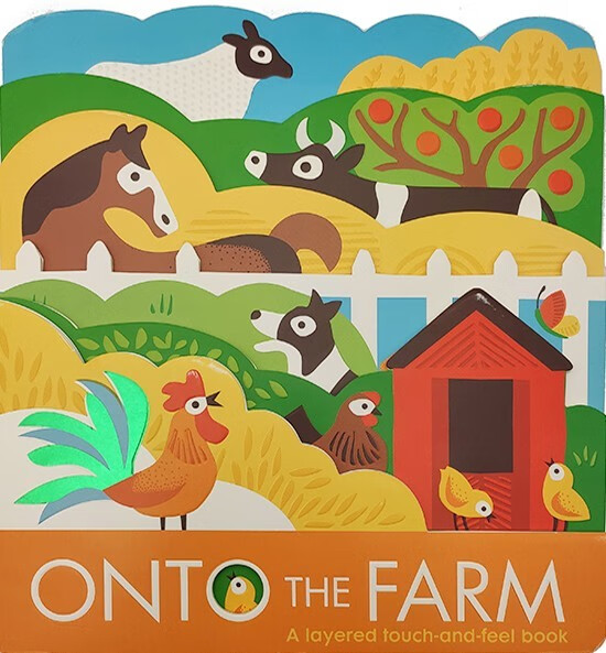 进口英文原版 农场 onto the farm 缕空书 异形纸板书 韵文押韵绘本