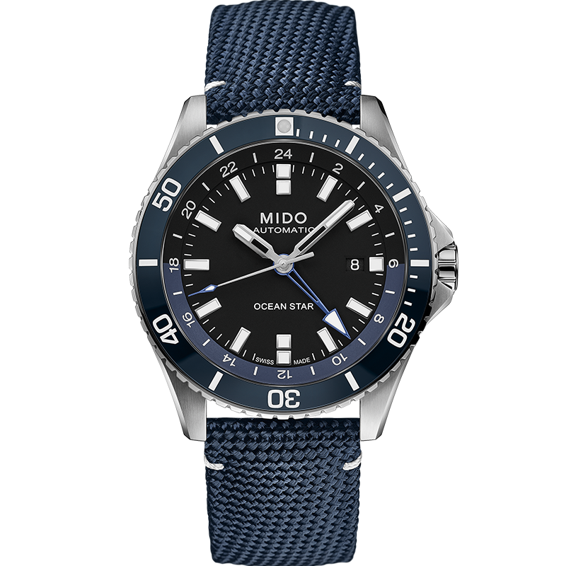 ���ȣ�MIDO����25��Ʒ����Ů��ڡ��캽��ϵ��˫ʱ��Ǳˮ�˶��ֱ���е ����֯���/M026.629.17.051.00