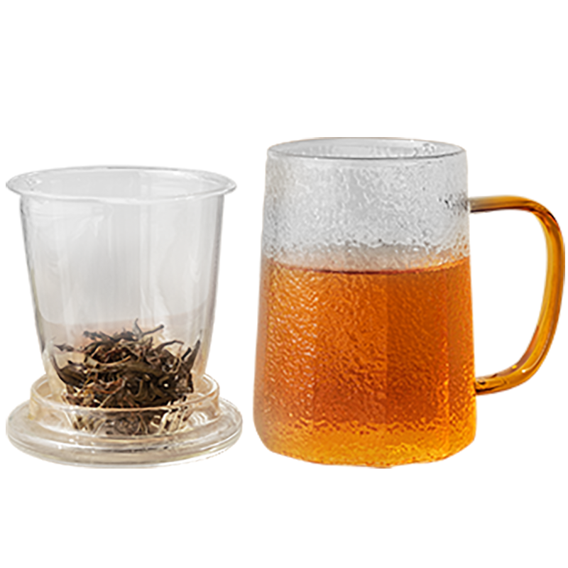 雅集筑茗玻璃茶杯茶水分離玻璃杯帶蓋帶玻璃內(nèi)膽辦公家用耐熱泡茶杯