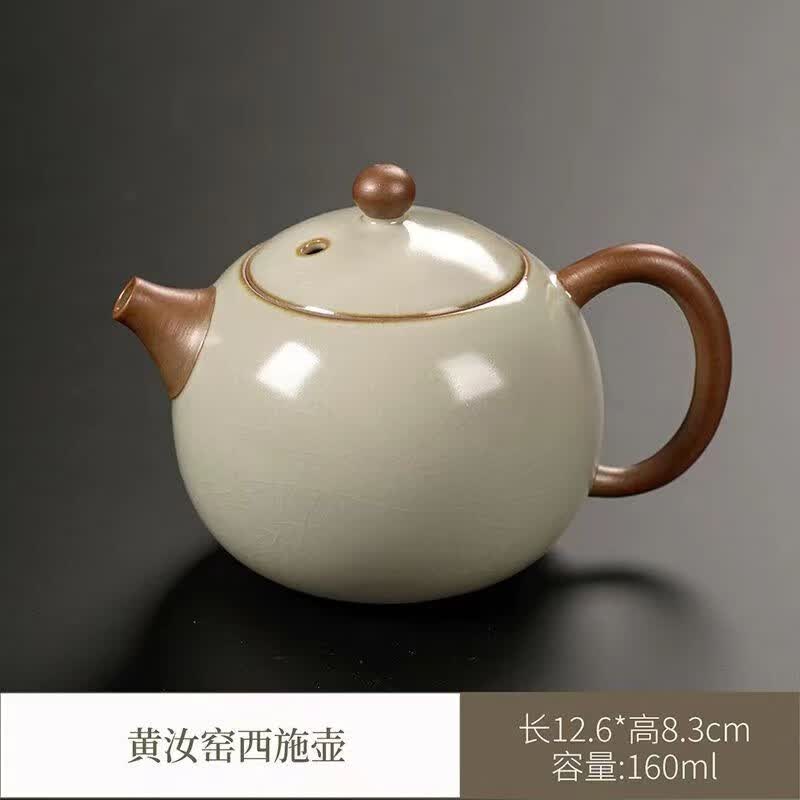 邻匠汝窑茶壶单壶汝瓷开片功夫茶具陶瓷小茶壶茶道红茶岩茶泡茶器 黄汝窑西施壶怎么看?