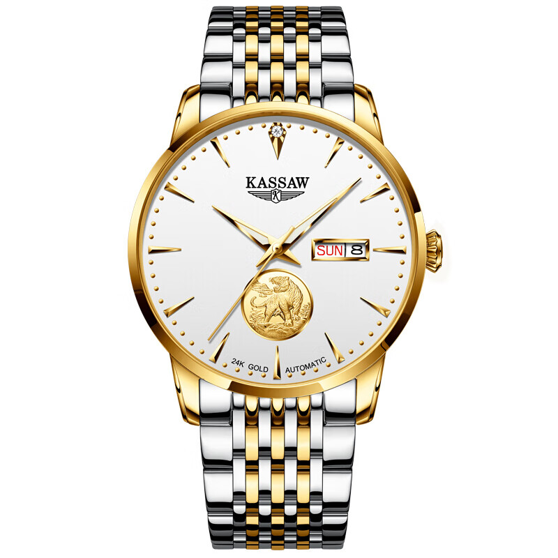 新品【24k黄金帝王老虎金表】kassaw卡梭名牌手表男表高端奢华瑞士