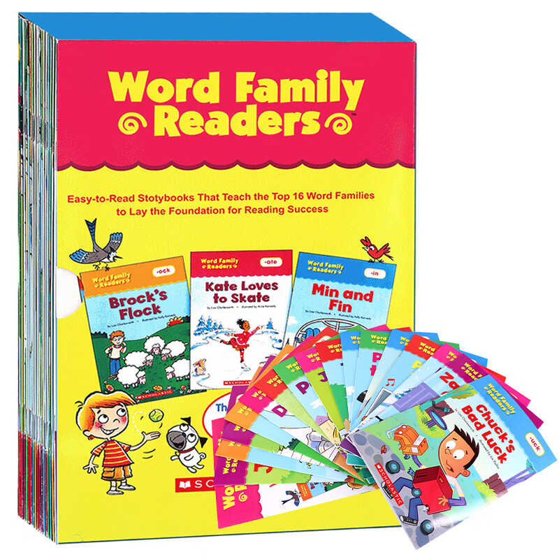 学乐词根家族 自然拼读套装 Word Family Readers 16册绘本+1本练习册 进口英文原版