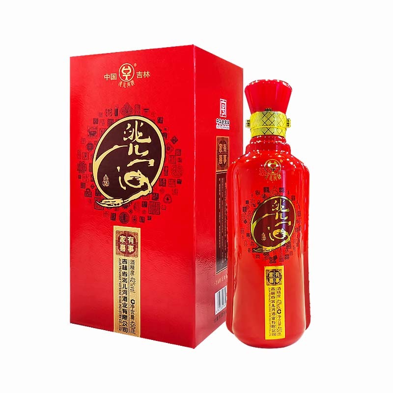 洮儿河白酒家有喜事 浓香东北粮食酒 婚宴喜酒 单瓶450ml