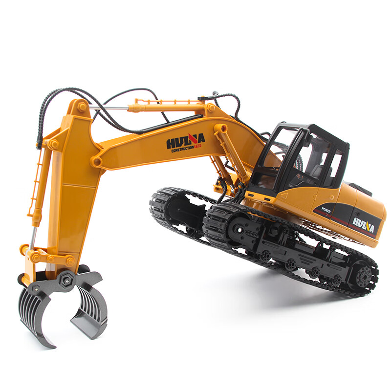 汇纳遥控抓木机电动仿真夹木机合金男孩儿童玩具工程车模型充电 三电