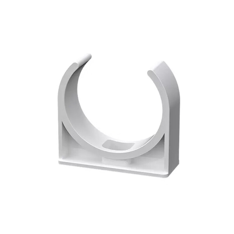 pvc管卡水管u型固定管材配件塑料卡子1寸卡管夹白矮脚