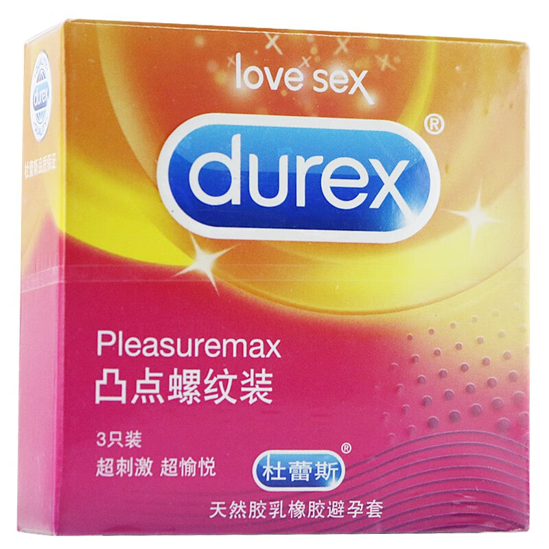 durex天然胶乳橡胶避孕套(凸点螺纹装) 3只装/盒 凸点螺纹装(3只装)
