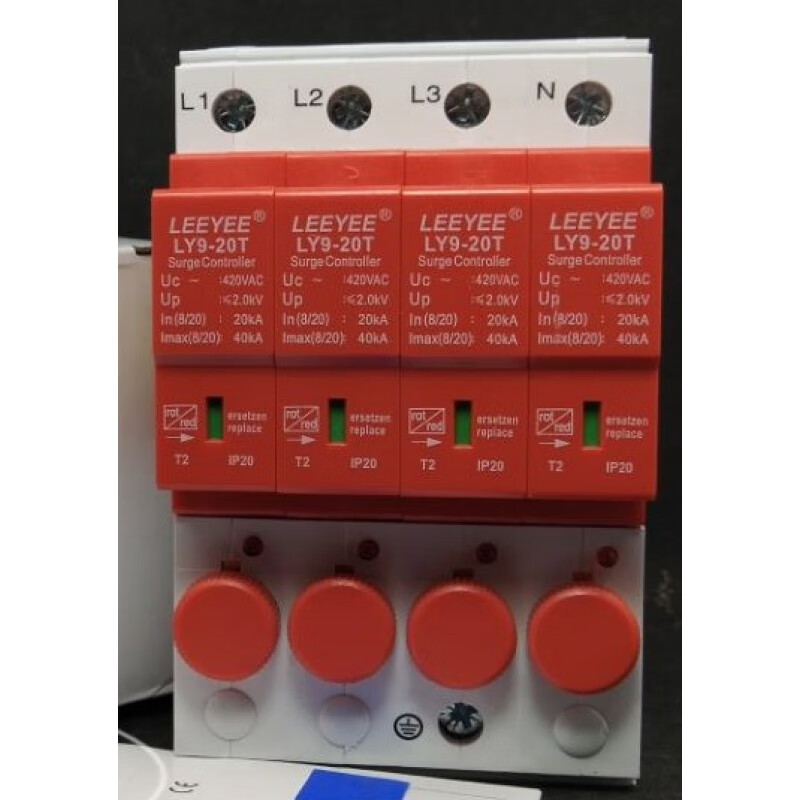 熔断组合型防浪涌保护器spd /40t/80t二级防雷避雷模块4p ly9-20t