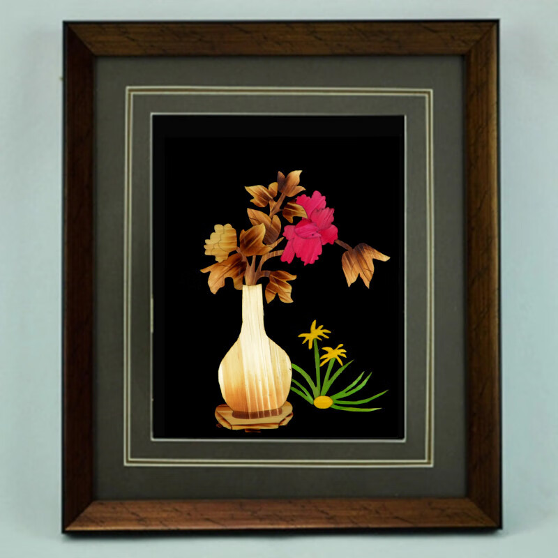 临宝得乐 中式麦秆画芦苇麦杆手工草编画礼品画学校幼儿园装饰画送