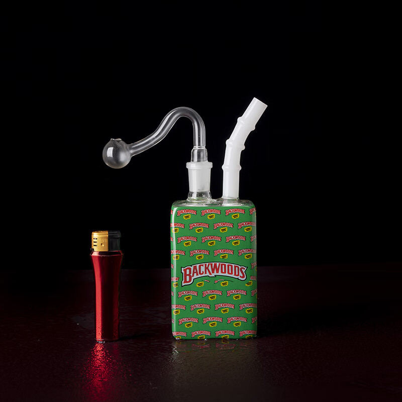 龙浩腾方形玻璃水烟壶循环玻璃烟具玻璃烟斗赠1锅1板 软管咬嘴