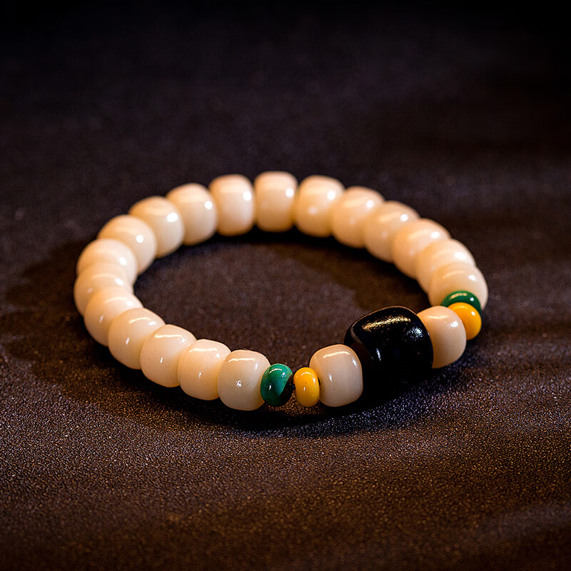 snqp天然油润鹿骨手串民族风藏传佛珠男女款手工编制手链念珠 款式一