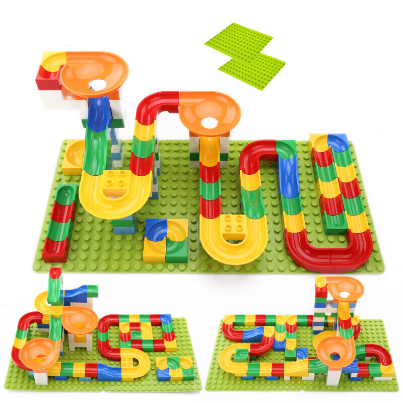 积木滑滑梯儿童积木大颗粒拼装滑道力开发3-6周岁2男孩4女孩子滑梯5