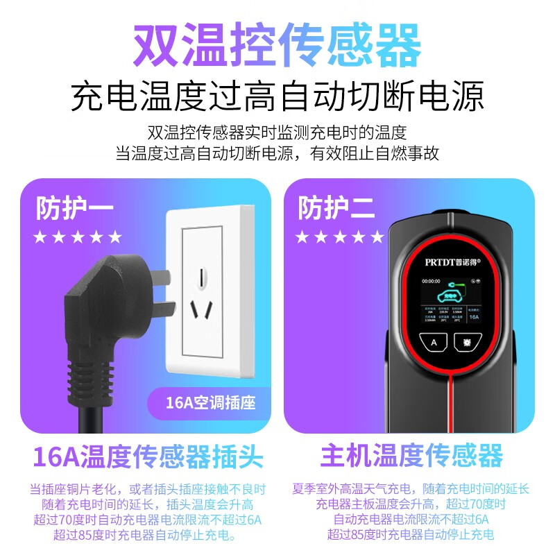 普诺得随车充3.5kw特斯拉modely比亚迪问界奔驰宝马极氪理想零跑智己几何岚图适用于小米su7普诺德随车充 16A3.5KW（特斯拉一键开盖）-10米