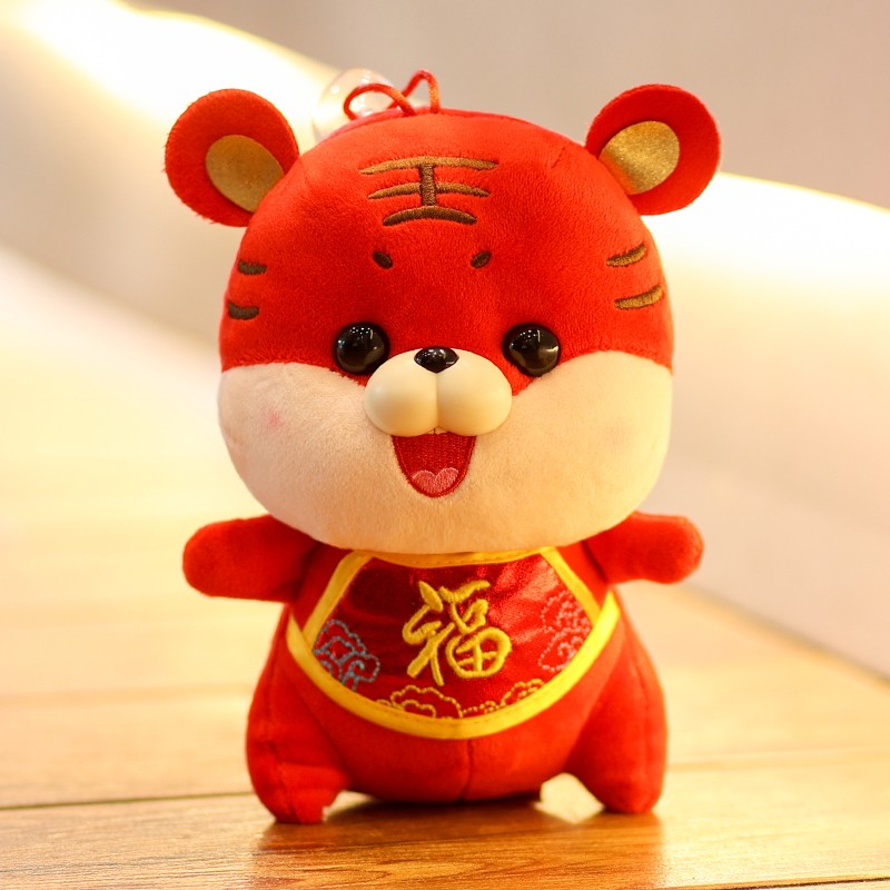 可爱萌虎年吉祥物公仔红色小老虎布娃娃玩偶定制logo礼品毛绒玩具