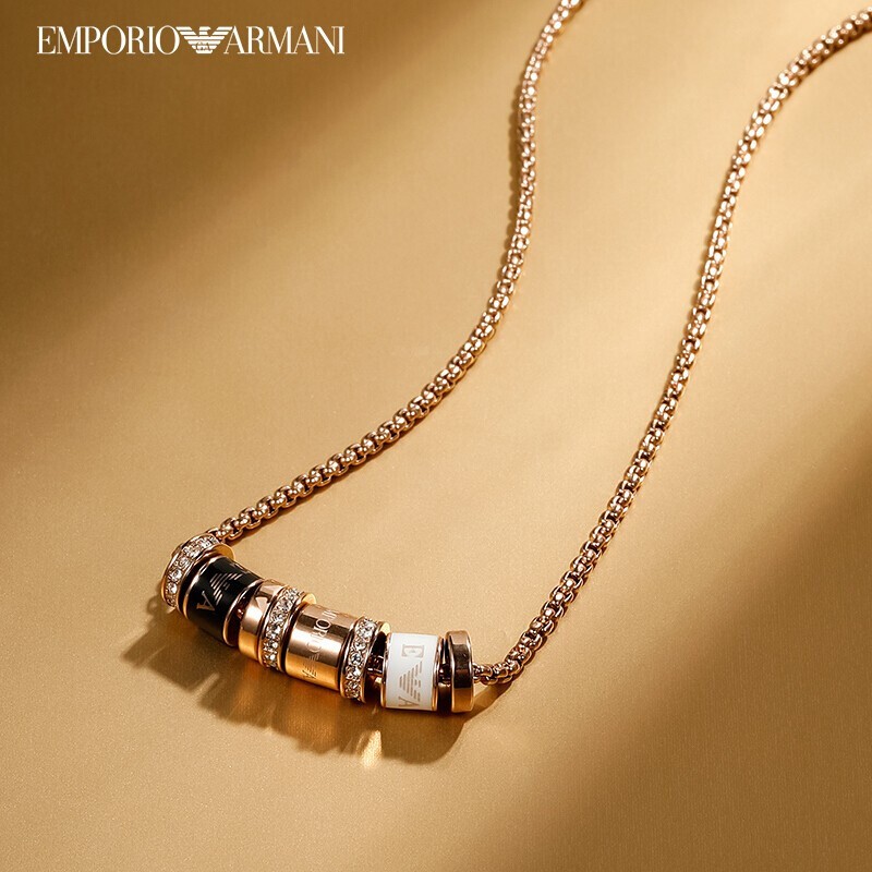 阿玛尼（Emporio Armani） 女士项链镶钻串珠项链女潮流饰品锁骨链EGS2424221