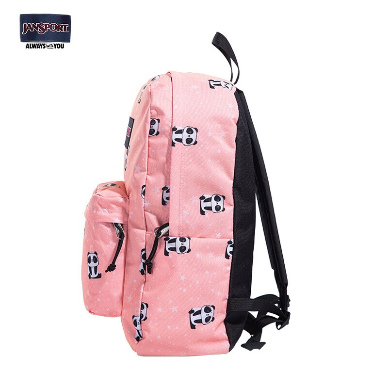 JANSPORT杰斯伯双肩包女书包背包ins风校园休闲包男TWK8 68U 粉色熊猫